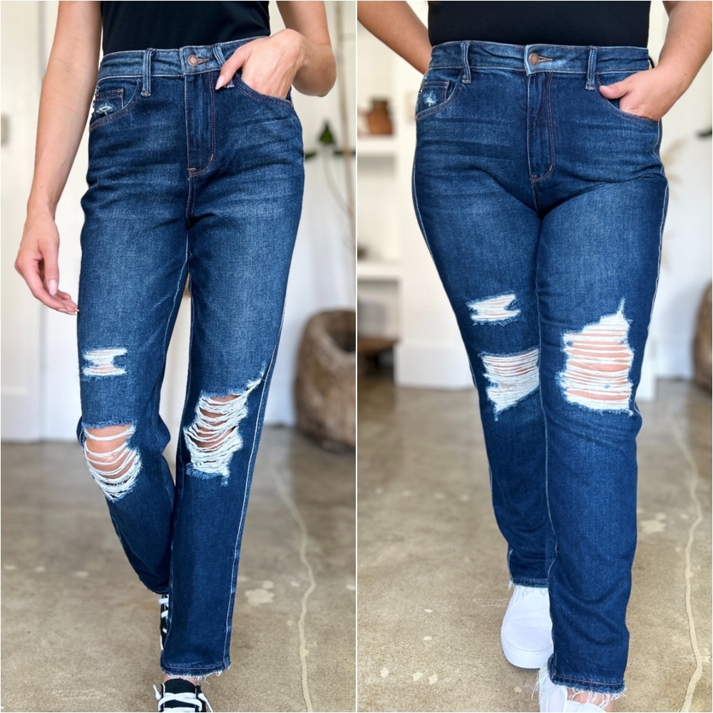 Downtown Shredded High Waist Jeans